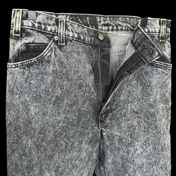 Vintage Levis Jeans Mens 34x34 (Fits 32x27) Gray Acid Wash 505 80s - Picture 3 of 12